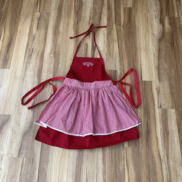 Baileys Irish Cream Kitchen Baking Apron Red Gingham Rare - Picture 1 of 10